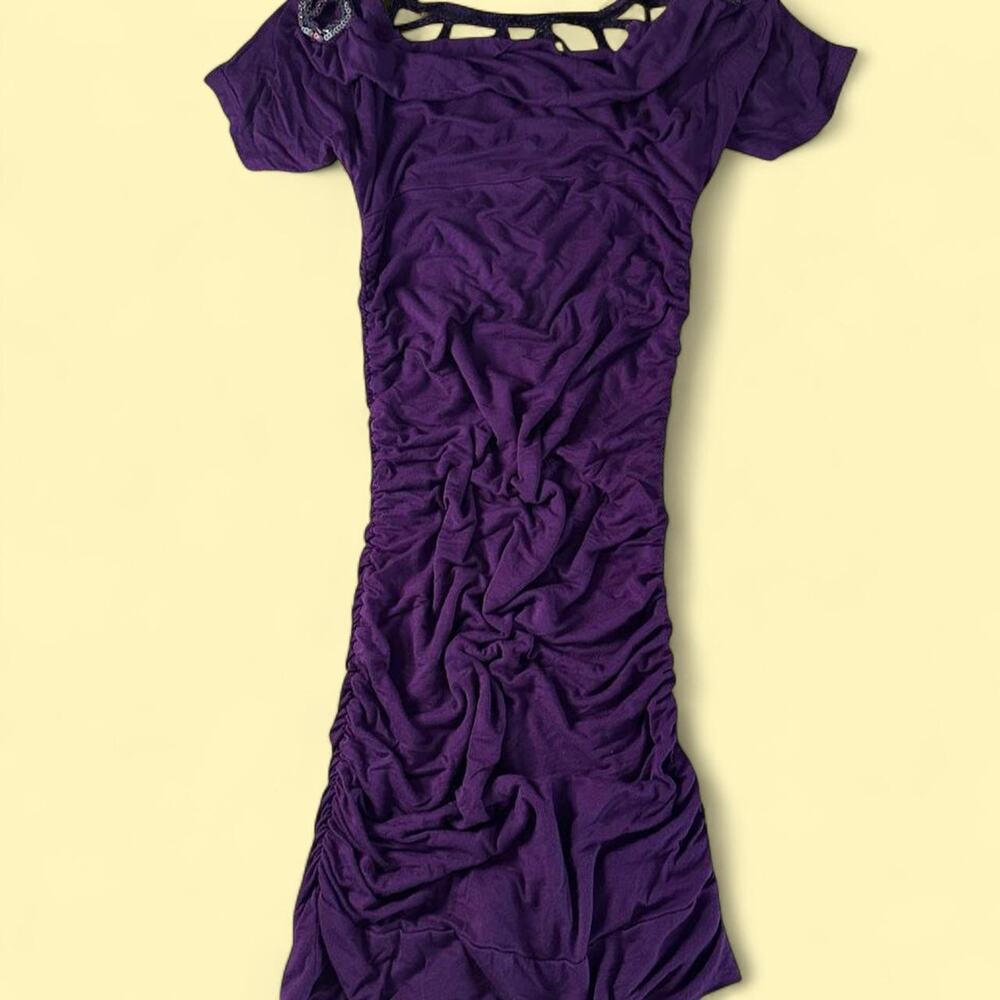 Y2k purple deco grunge ruched